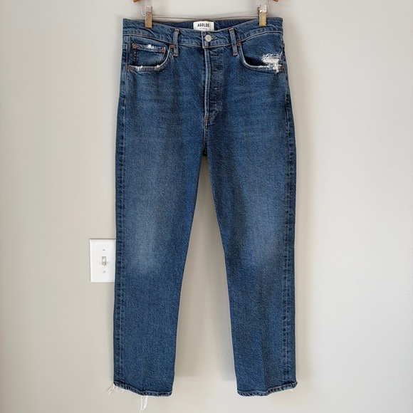 Agolde Riley High Rise Straight Crop Jeans - Picture 2 of 12